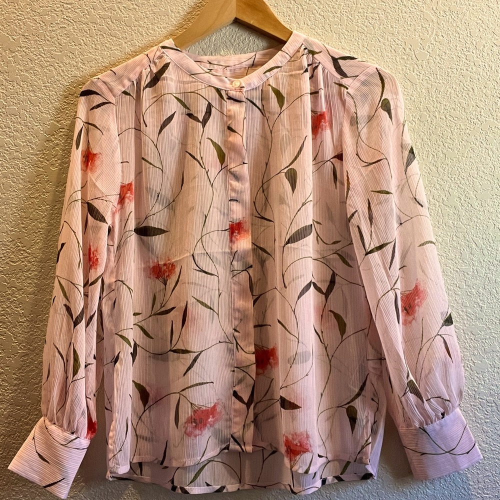 Sheer pink floral blouse - Banana Republic NWOT